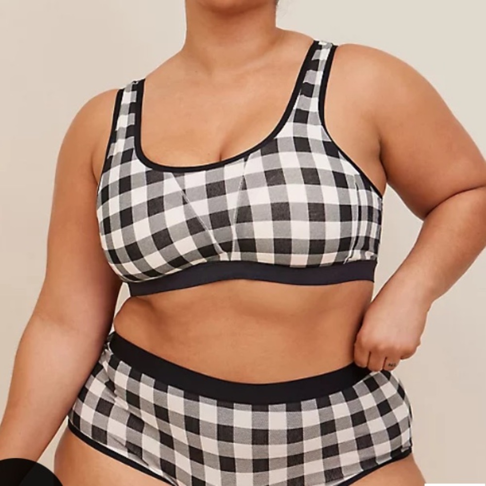 NWT TORRID Set of Two: Plaid Cotton Scoop Bra & Cotton Mid-Rise Brief Sz 0X